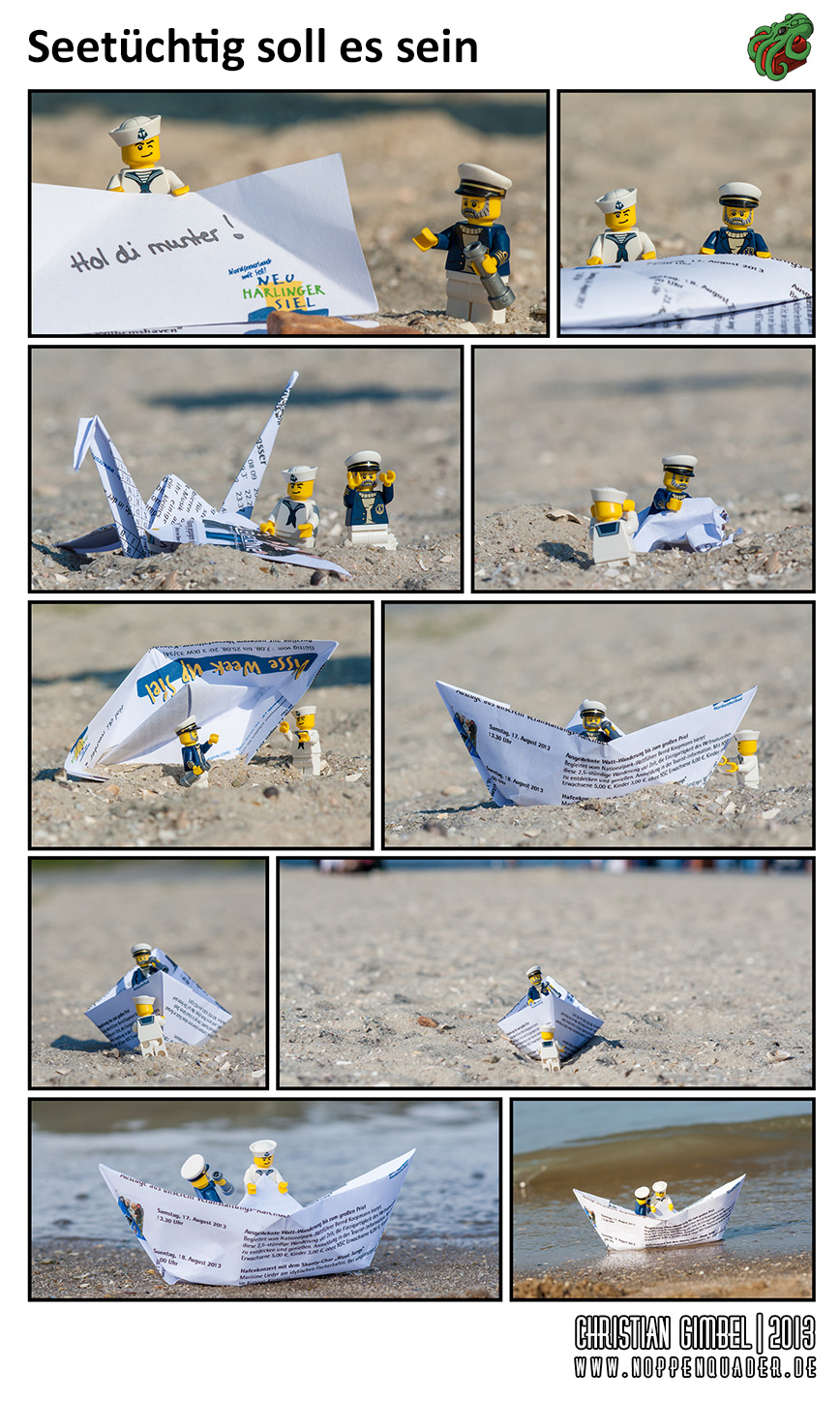 Lego Papierschiffchenbau am Strand in Ostfriesland - Artikelbild