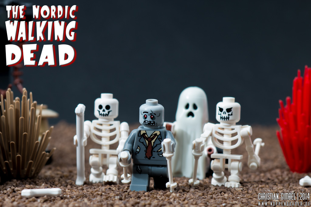 Lego The Nordic Walking Dead Previewbild mit Gruppe von Zombies und Skeletten