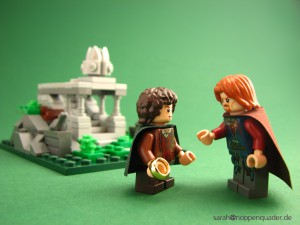 lego minifig noppenquader micro moc herr der ringe lord of the rings lotr Amon Hen ring boromir frodo
