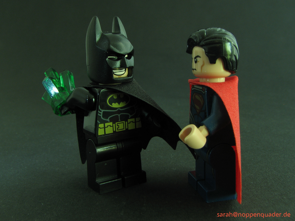lego minifig noppenquader moc batman superman krytonite 