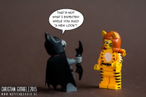 noppenquader lego catwoman shows batman her new suit