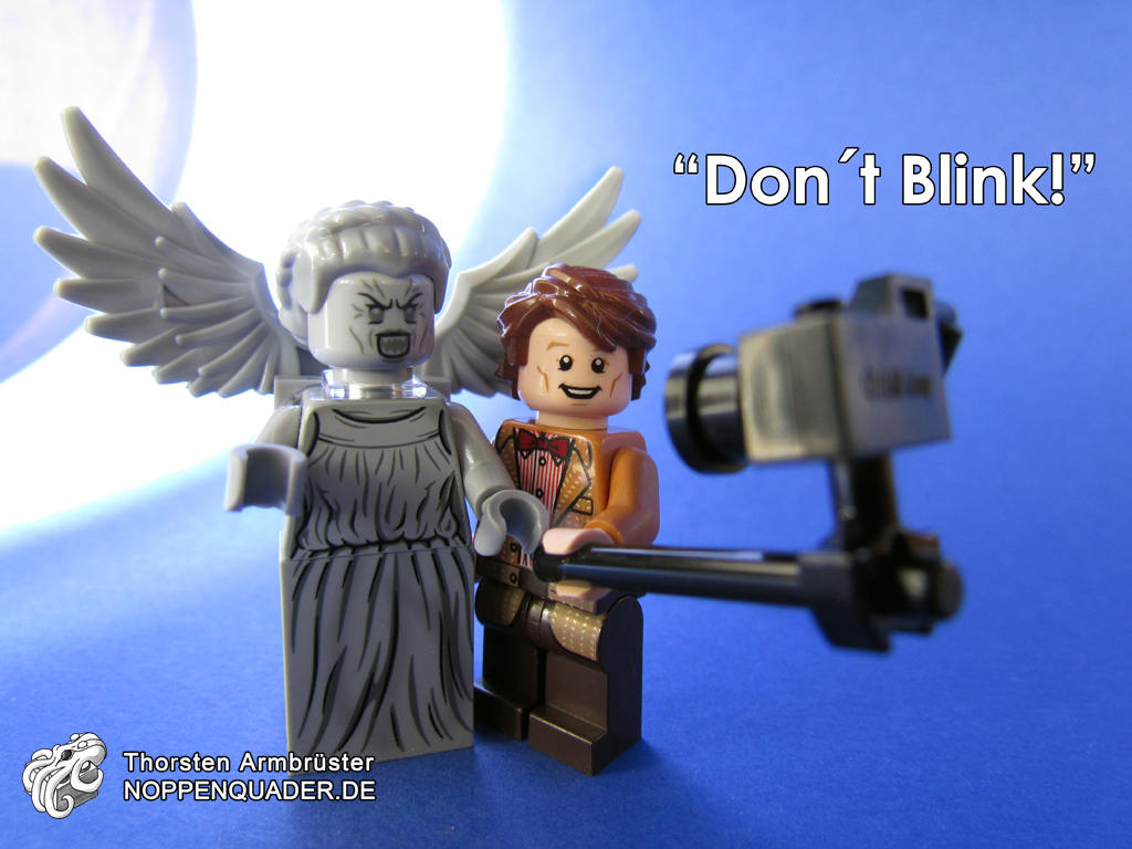 lego noppenquader moc doctor who blink angel weeping matt smith tardis selfie