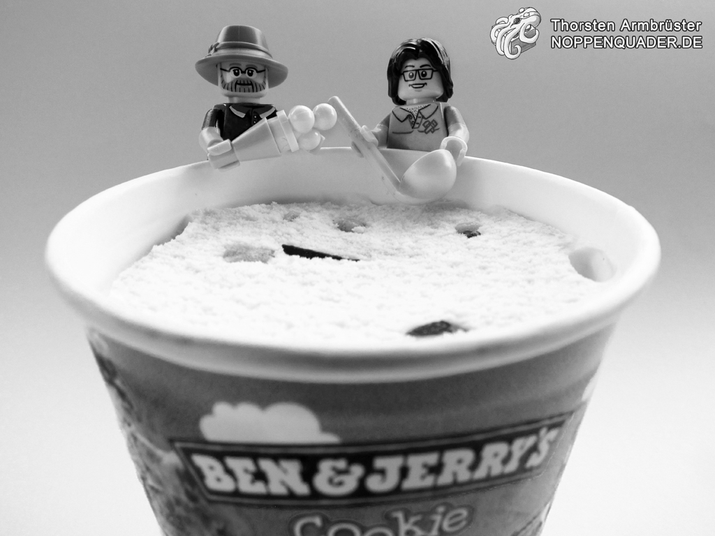 lego noppenquader icecream ice cream ben and jerry jerry's cookie eis eiscreme minifig minifigs moc schwarzweiß sommer eiscafe nachtisch