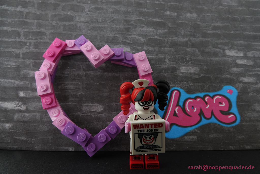 lego minifig noppenquader moc Harley Quinn Wanted Joker Heart Love Valentines