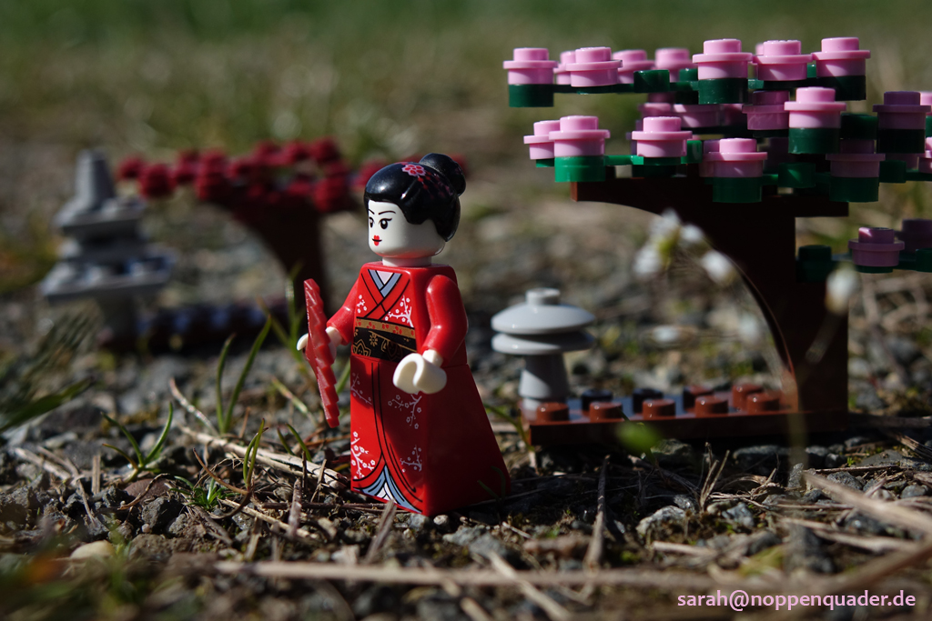 lego minifig noppenquader moc geisha japan garden garten kirschblüten 桜 芸者